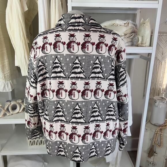Breckenridge Woman Plus sz. 2X Snowman Jacket 100% cotton festive unique #SI-806 - Picture 2 of 11